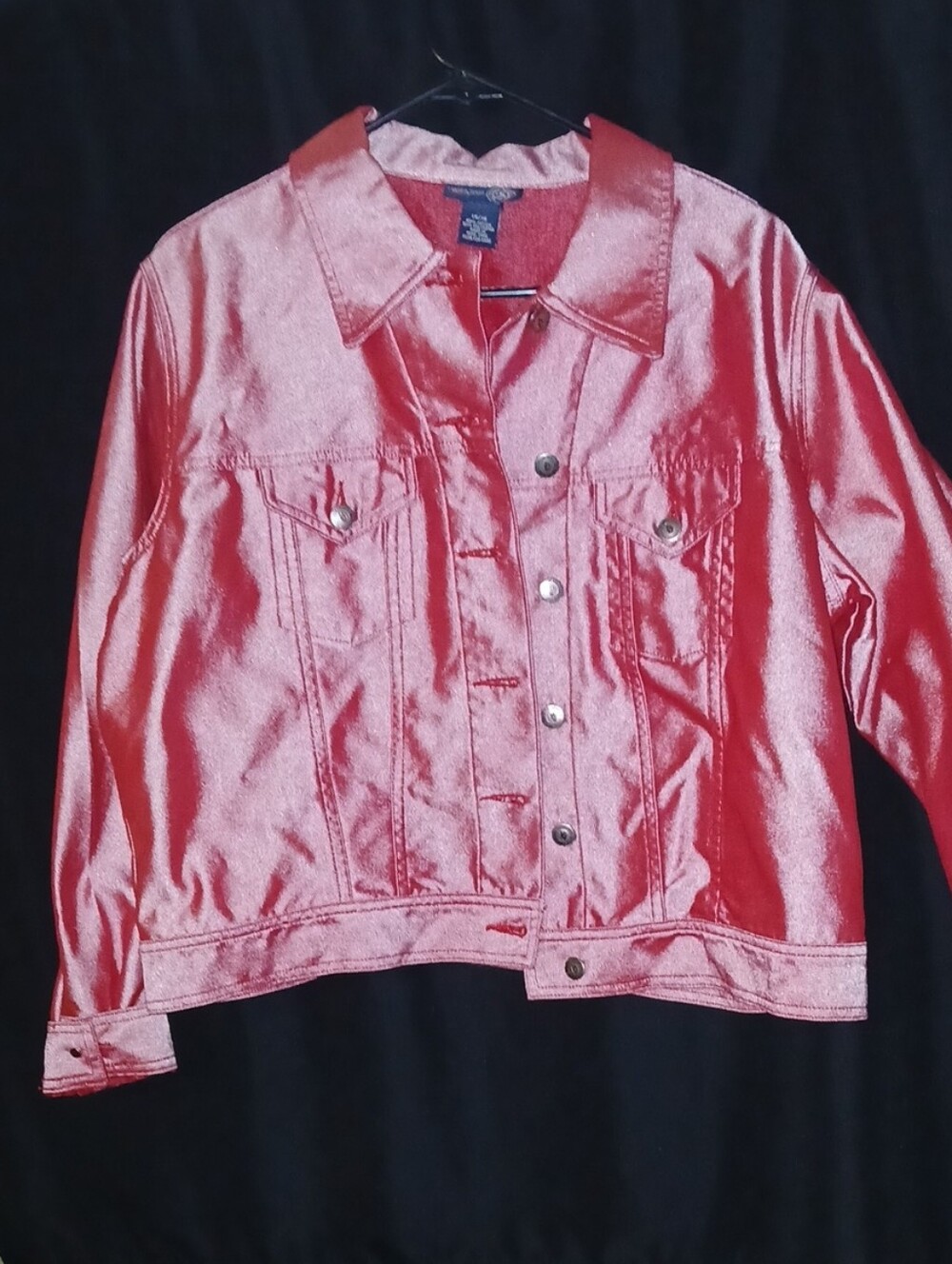 Women’s Shimmer Pink Denim Jacket - Classic Button-Front